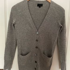 J. Crew v-neck gray cashmere cardigan sweater